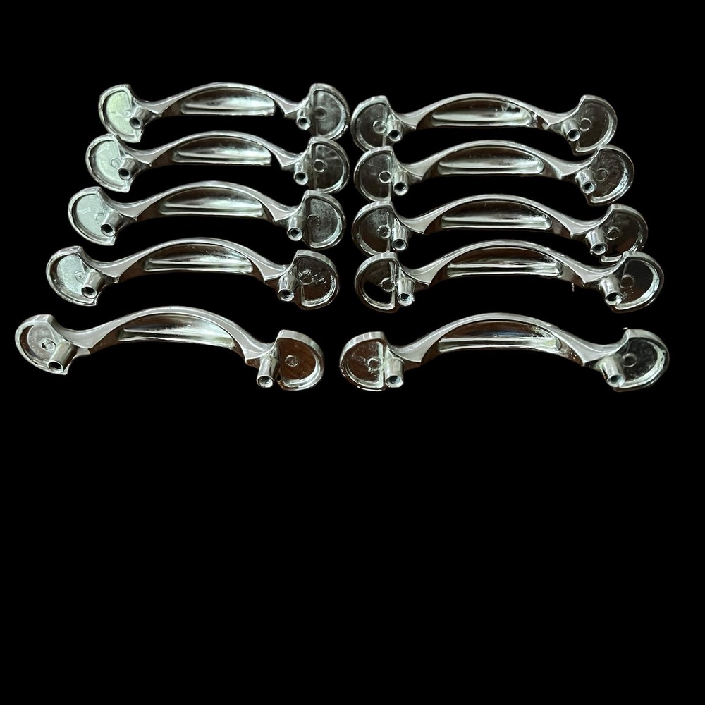 10 Satin Nickel Cabinet/Drawer Pulls, Half Round Foot, 3" Center To Center (3)